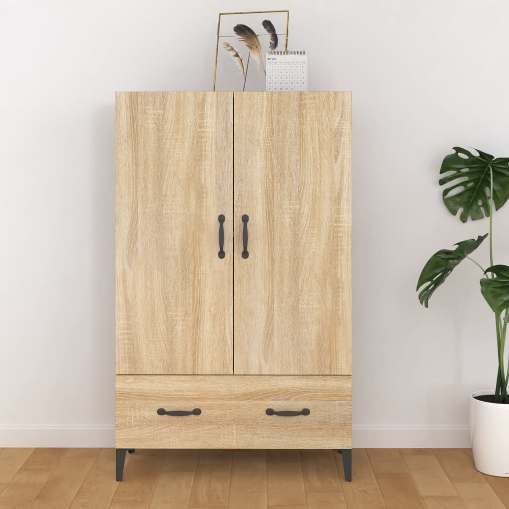 Meuble haut 70x31x115 cm en bois travaillé