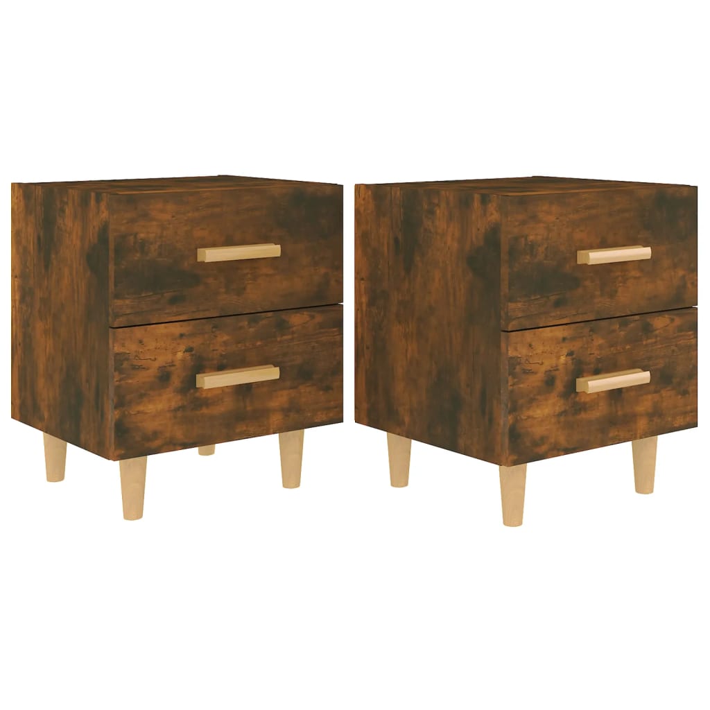 Tables de chevet 2 pcs 40x35x47,5 cm couleur chêne