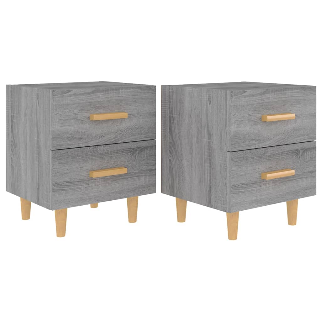 Tables de chevet 2 pcs 40x35x47,5 cm couleur chêne