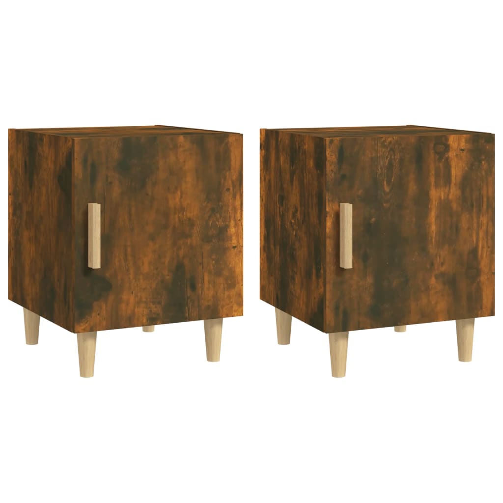 Tables de chevet 2 pcs en bois travaillé