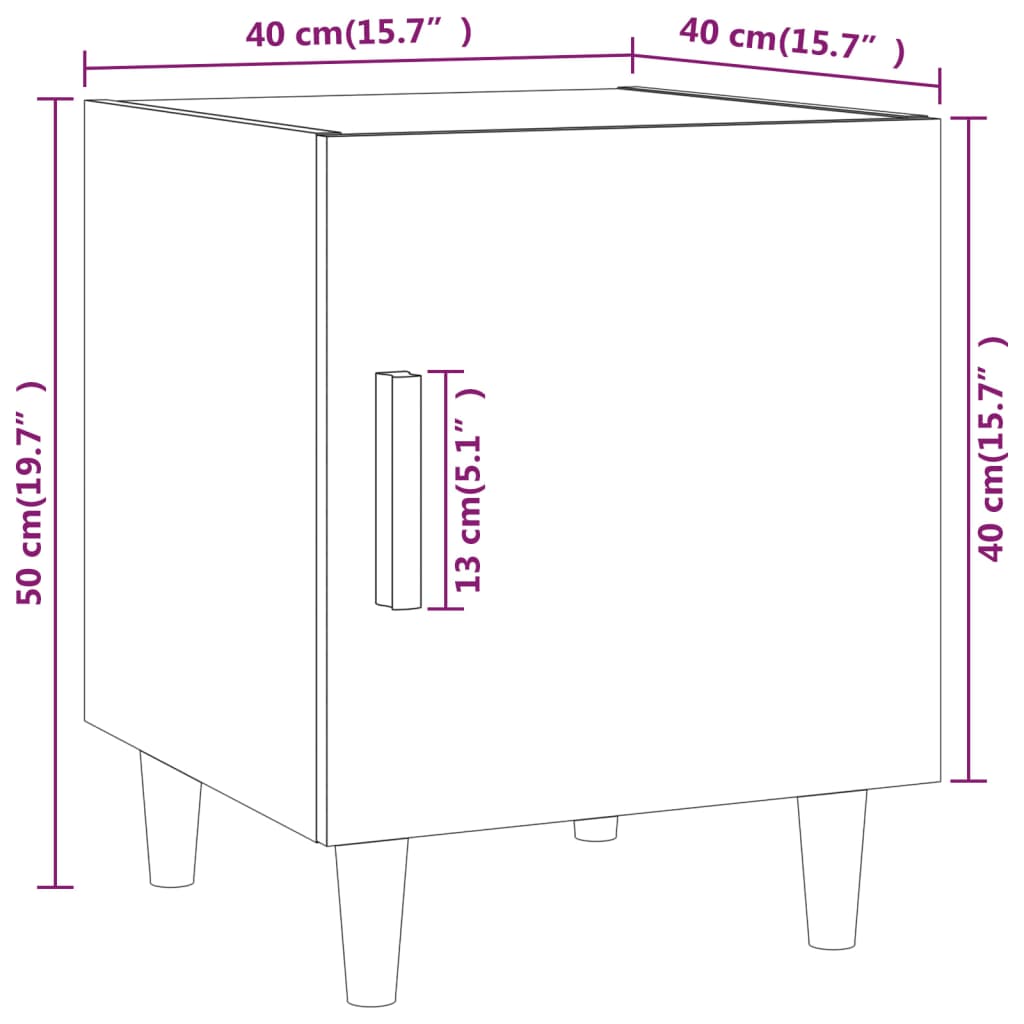 Tables de chevet 2 pcs en bois travaillé