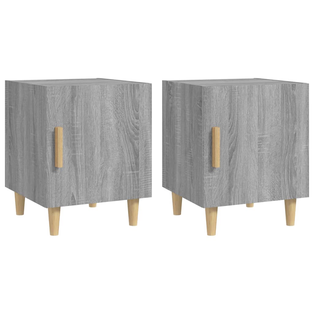 Tables de chevet 2 pcs en bois travaillé