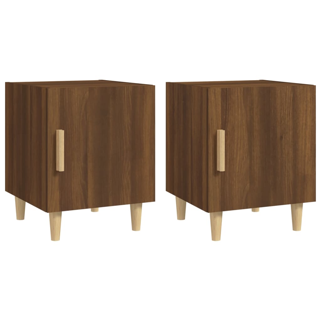 Tables de chevet 2 pcs en bois travaillé