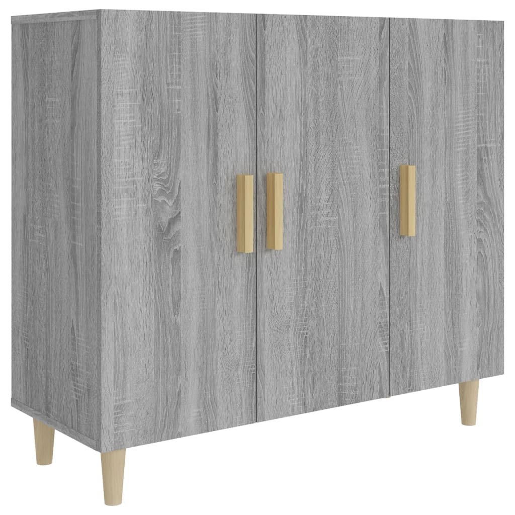 Dressoir 90x34x80 cm bewerkt hout eikenkleurig