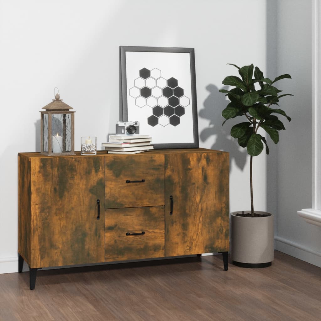 Buffet 100x36x60 cm en dérivé du bois couleur chêne