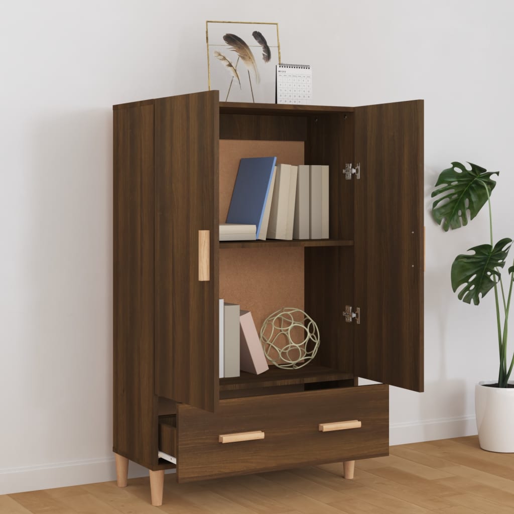 Meuble haut 70x31x115 cm en bois travaillé