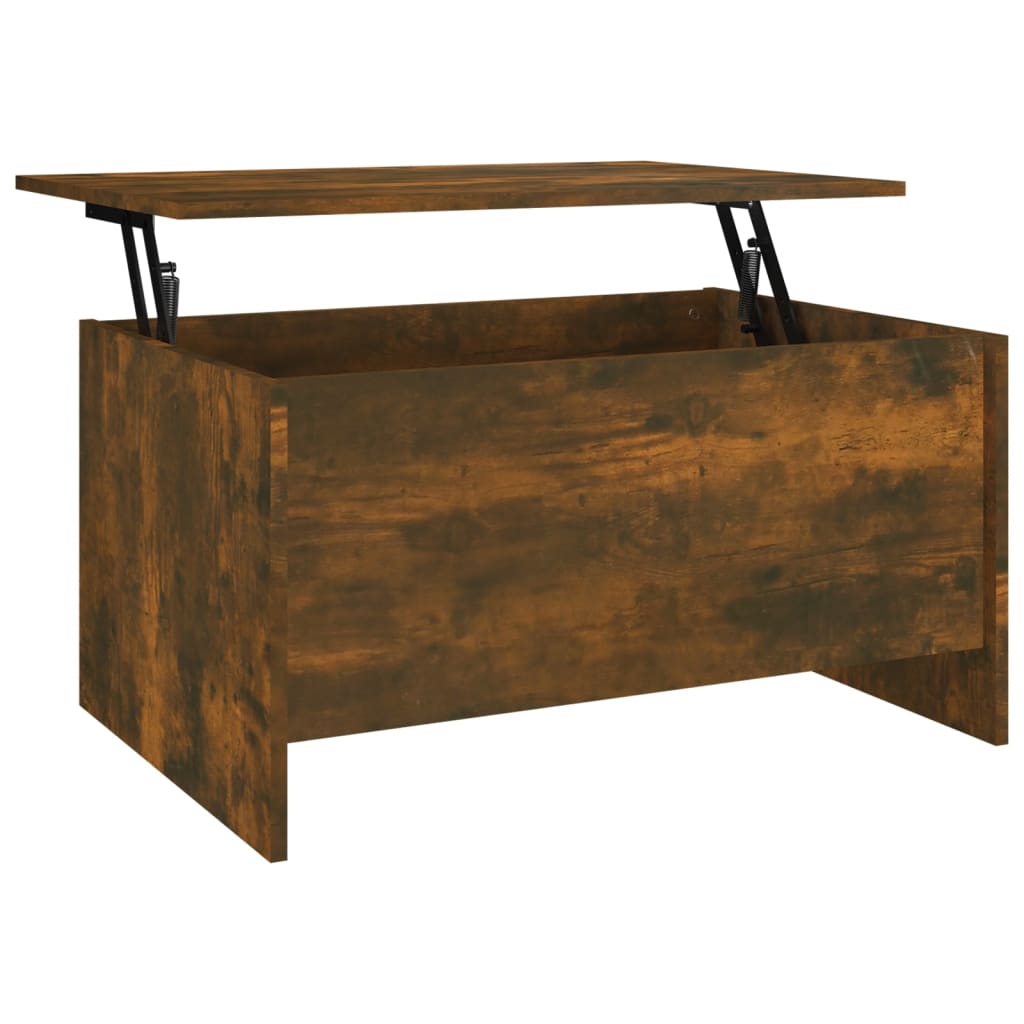 Table basse 80x55,5x41,5 cm en dérivé du bois couleur chêne