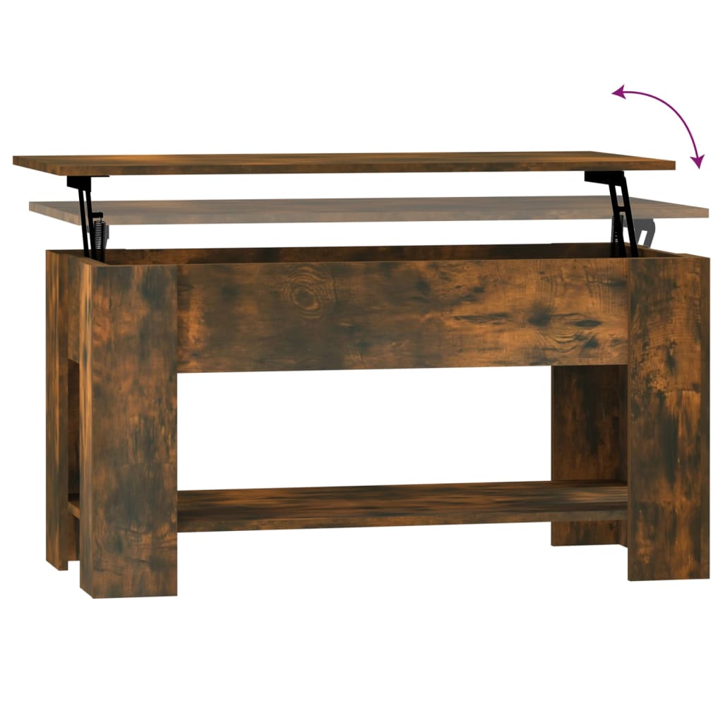 Table basse 101x49x52 cm en dérivé du bois, couleur chêne