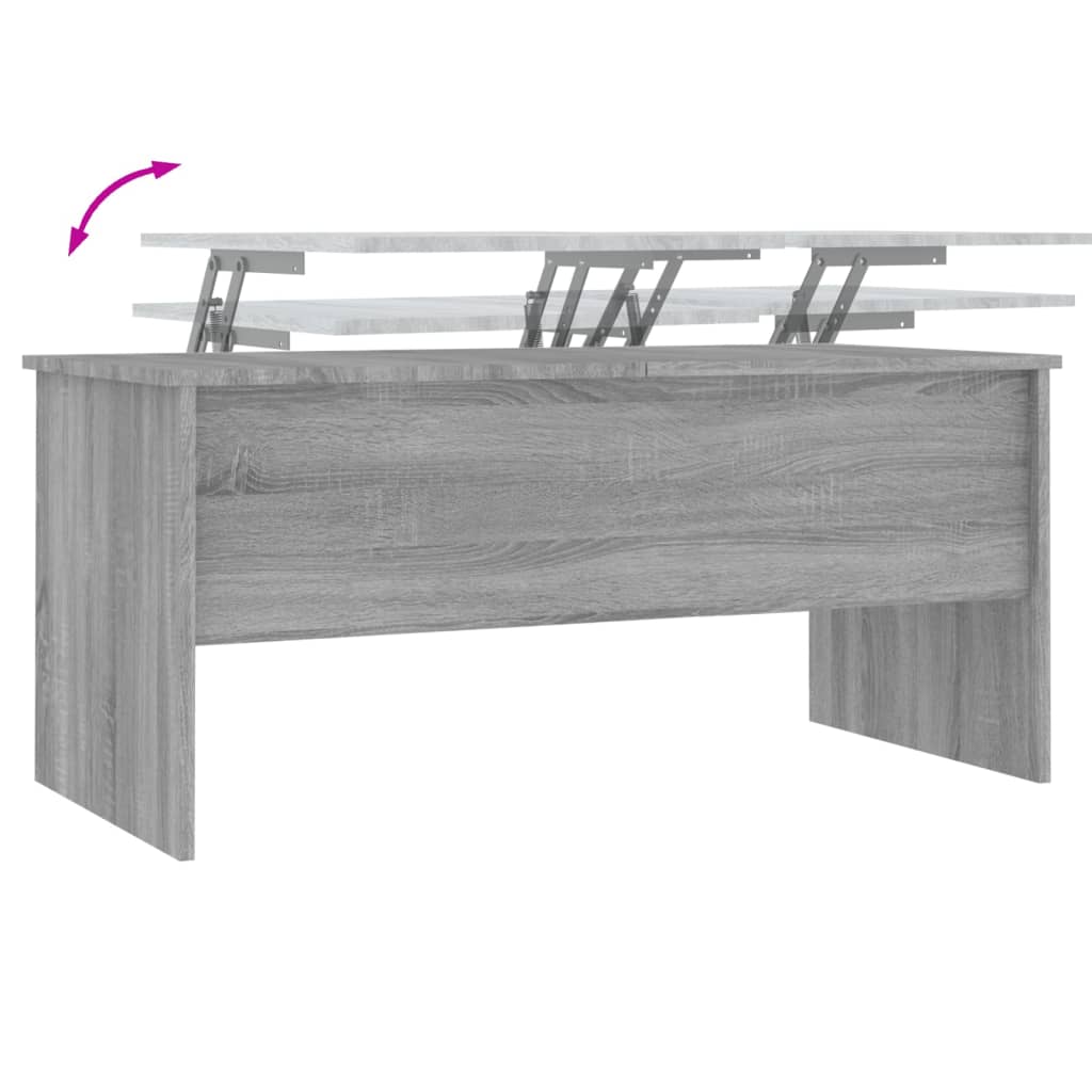 Table basse 102x50,5x46,5 cm en bois travaillé