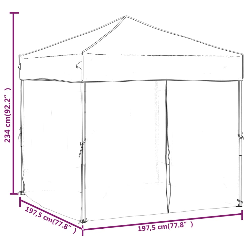 Partytent inklapbaar met zijwanden 3x6 m