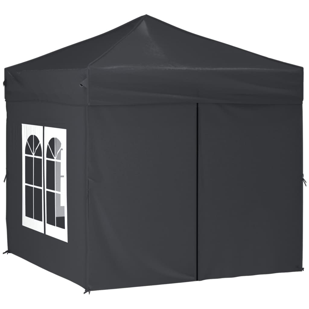 Partytent inklapbaar met zijwanden 3x6 m antracietkleurig