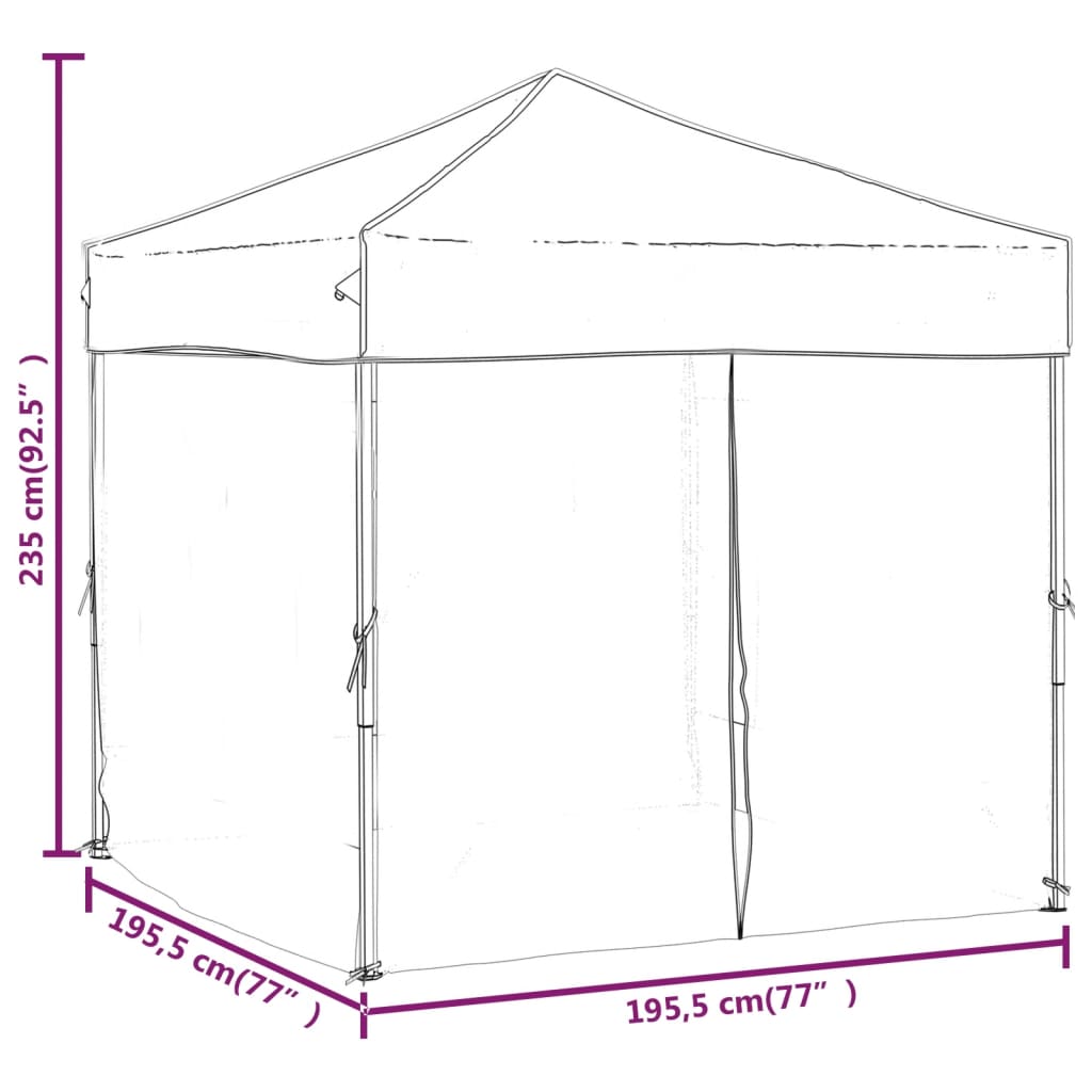 Partytent inklapbaar met zijwanden 3x6 m antracietkleurig