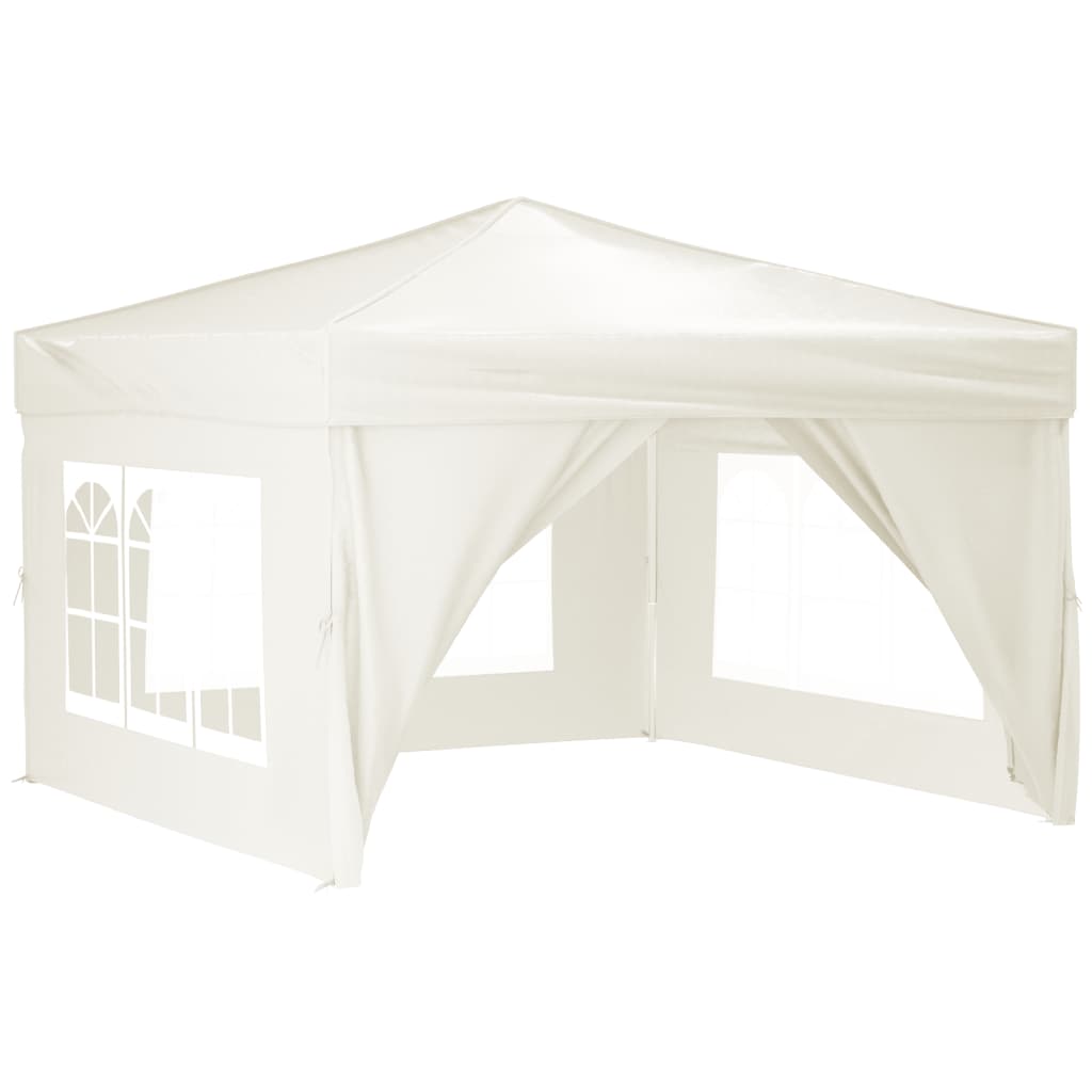 Tente de fête pliable avec parois latérales 2x2 m couleur crème