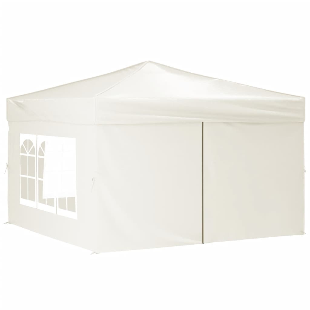 Tente de fête pliable avec parois latérales 2x2 m couleur crème