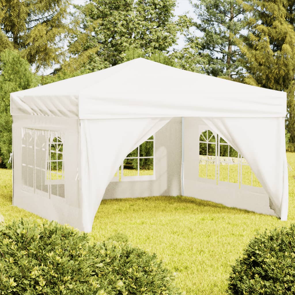 Tente de fête pliable avec parois latérales 2x2 m couleur crème