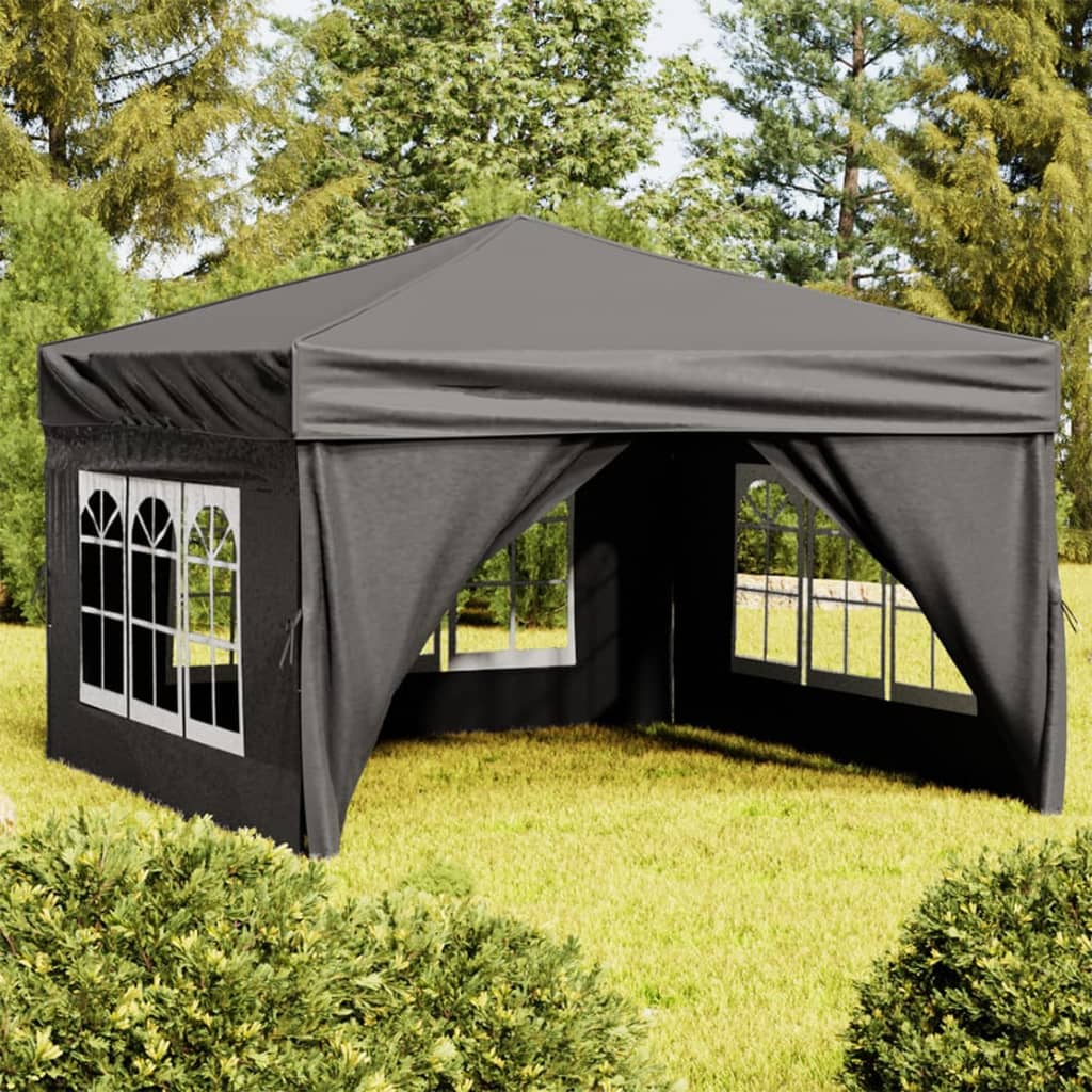 Tente de fête pliable avec parois latérales 2x2 m couleur crème