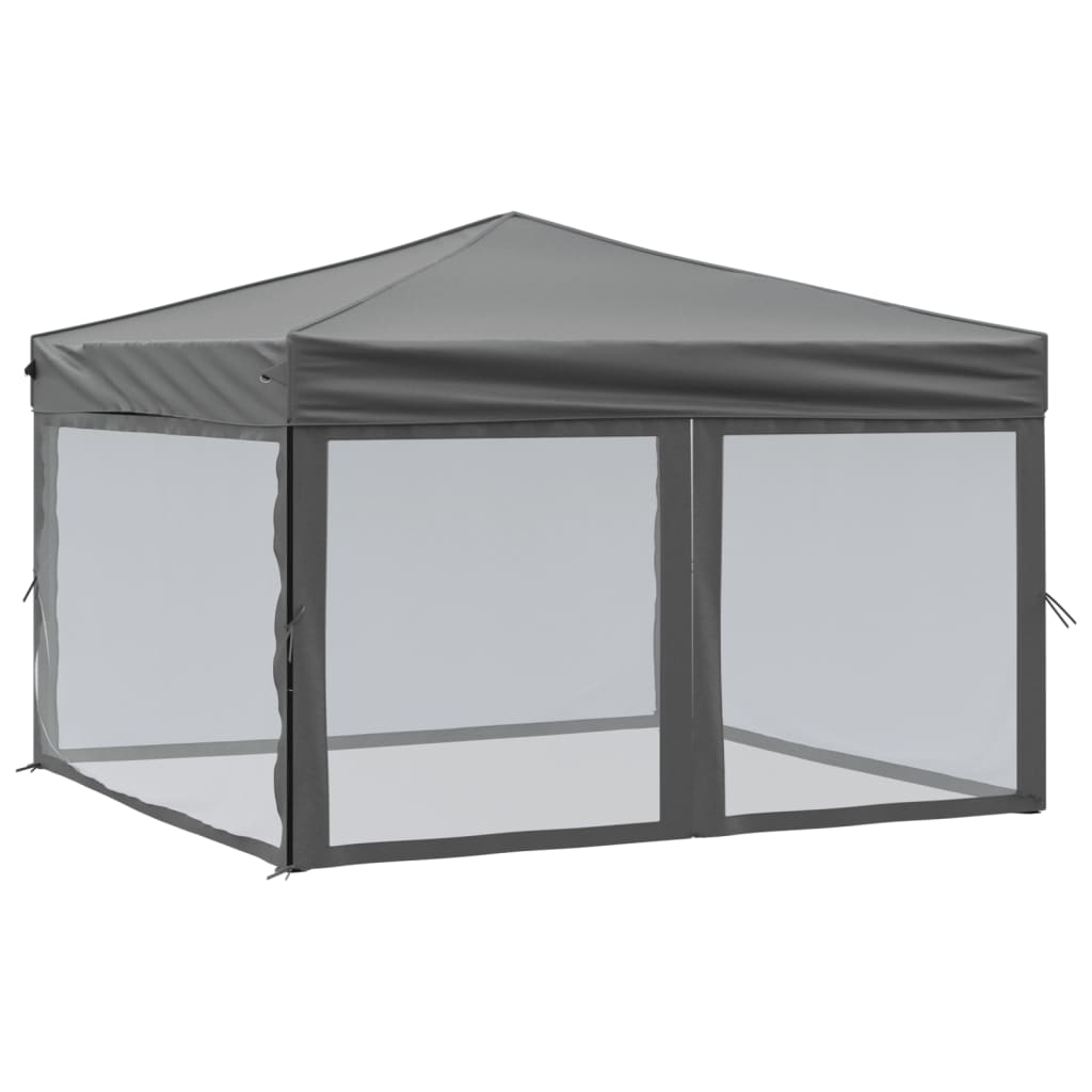 Partytent inklapbaar met zijwanden 3x6 m crèmekleurig