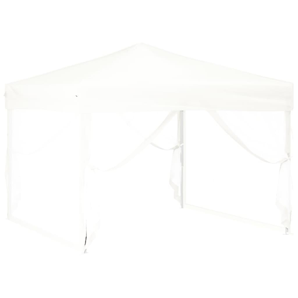 Partytent inklapbaar met zijwanden 3x6 m crèmekleurig