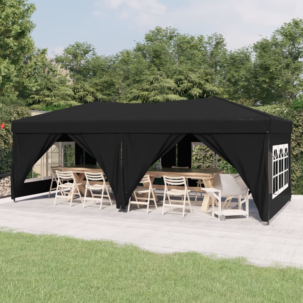 Partytent inklapbaar met zijwanden 3x6 m antracietkleurig