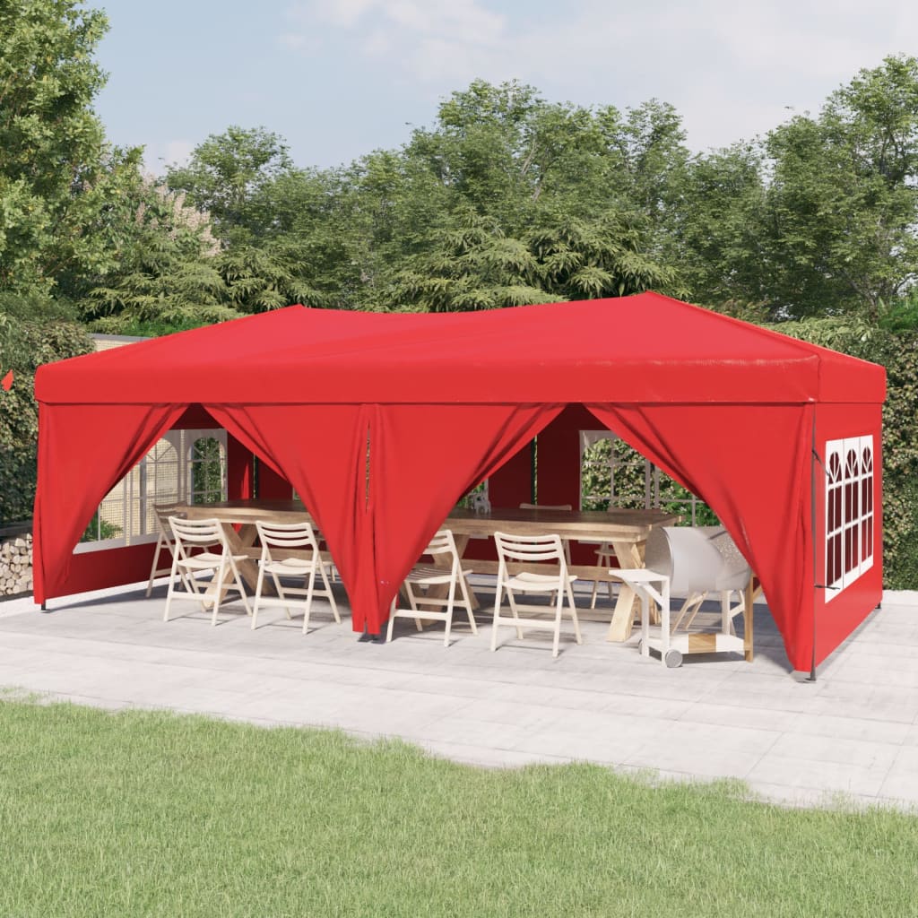 Partytent inklapbaar met zijwanden 3x6 m antracietkleurig