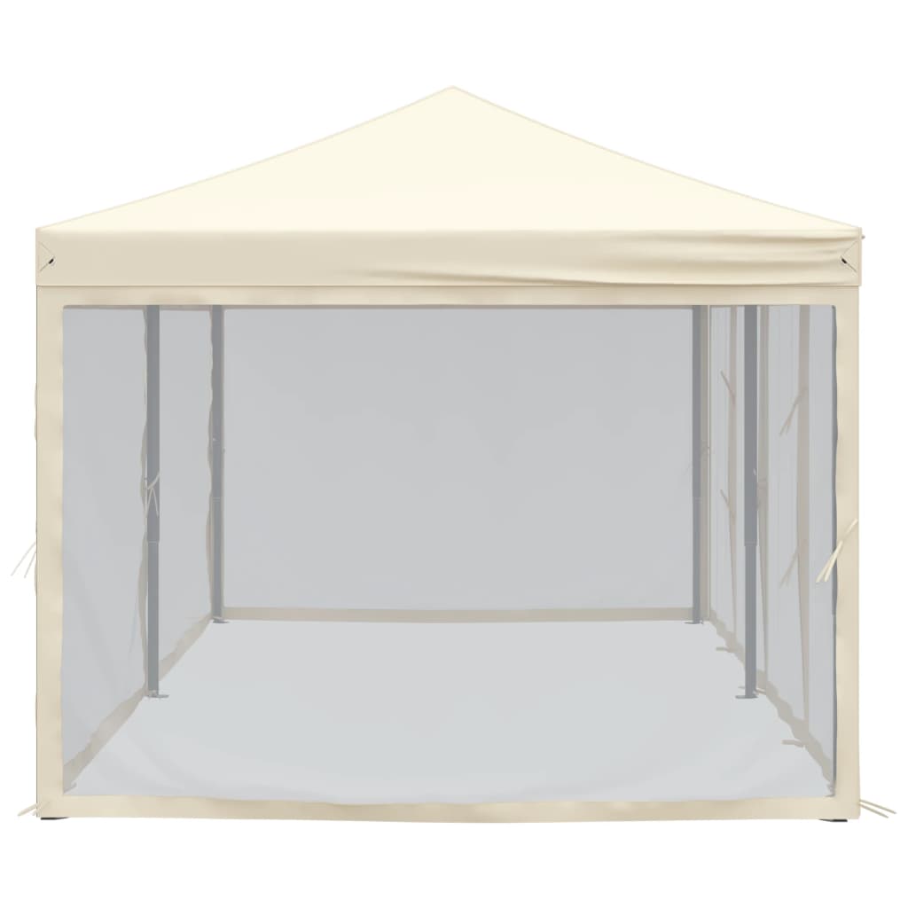 Partytent inklapbaar met zijwanden 3x6 m crèmekleurig