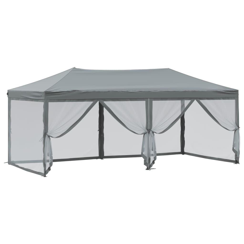 Partytent inklapbaar met zijwanden 3x6 m crèmekleurig