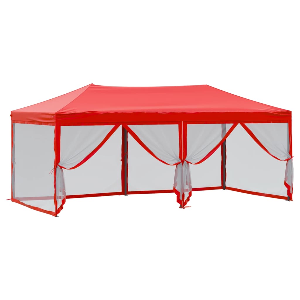 Partytent inklapbaar met zijwanden 3x6 m crèmekleurig