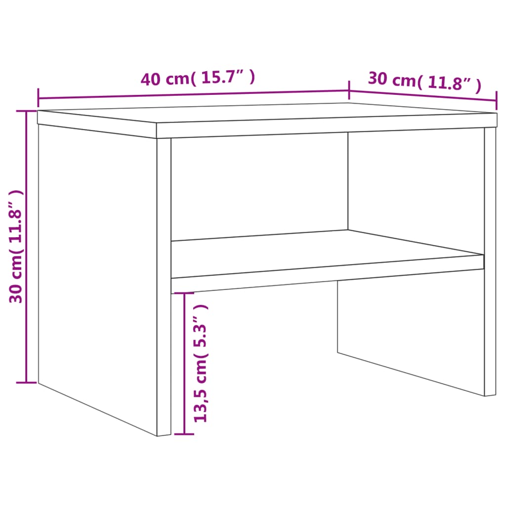 Table de chevet 40x30x30 cm en dérivé du bois couleur chêne