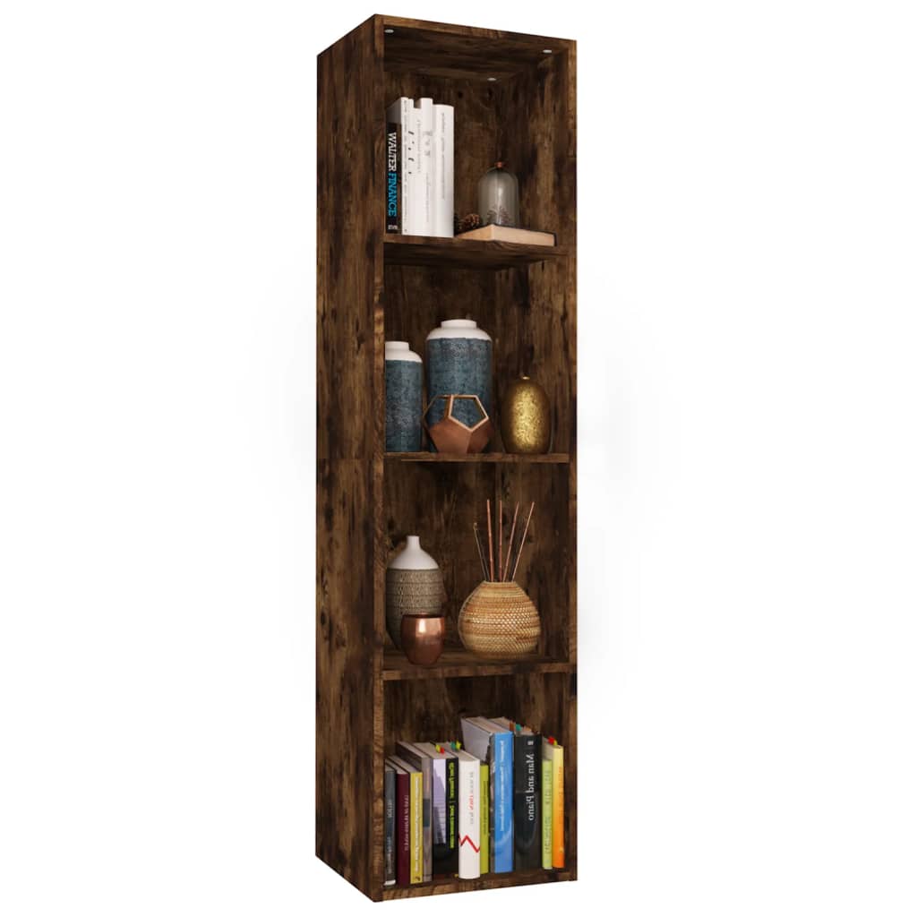 Boekenkast/tv-meubel 36x30x143 cm bewerkt hout