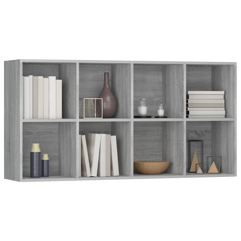 Boekenkast/dressoir 66x30x130 cm bewerkt hout eikenkleur