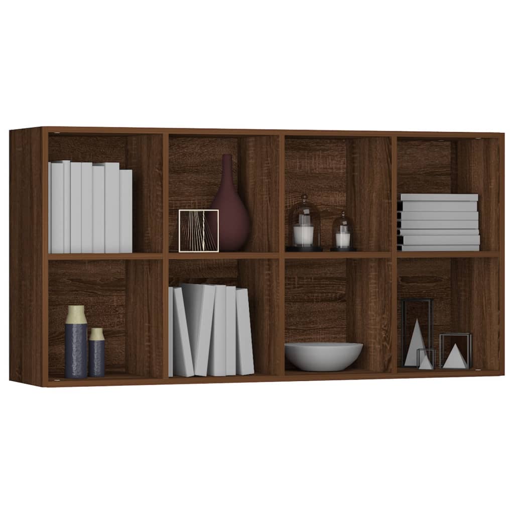 Boekenkast/dressoir 66x30x130 cm bewerkt hout eikenkleur