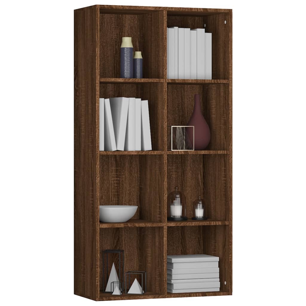 Boekenkast/dressoir 66x30x130 cm bewerkt hout eikenkleur