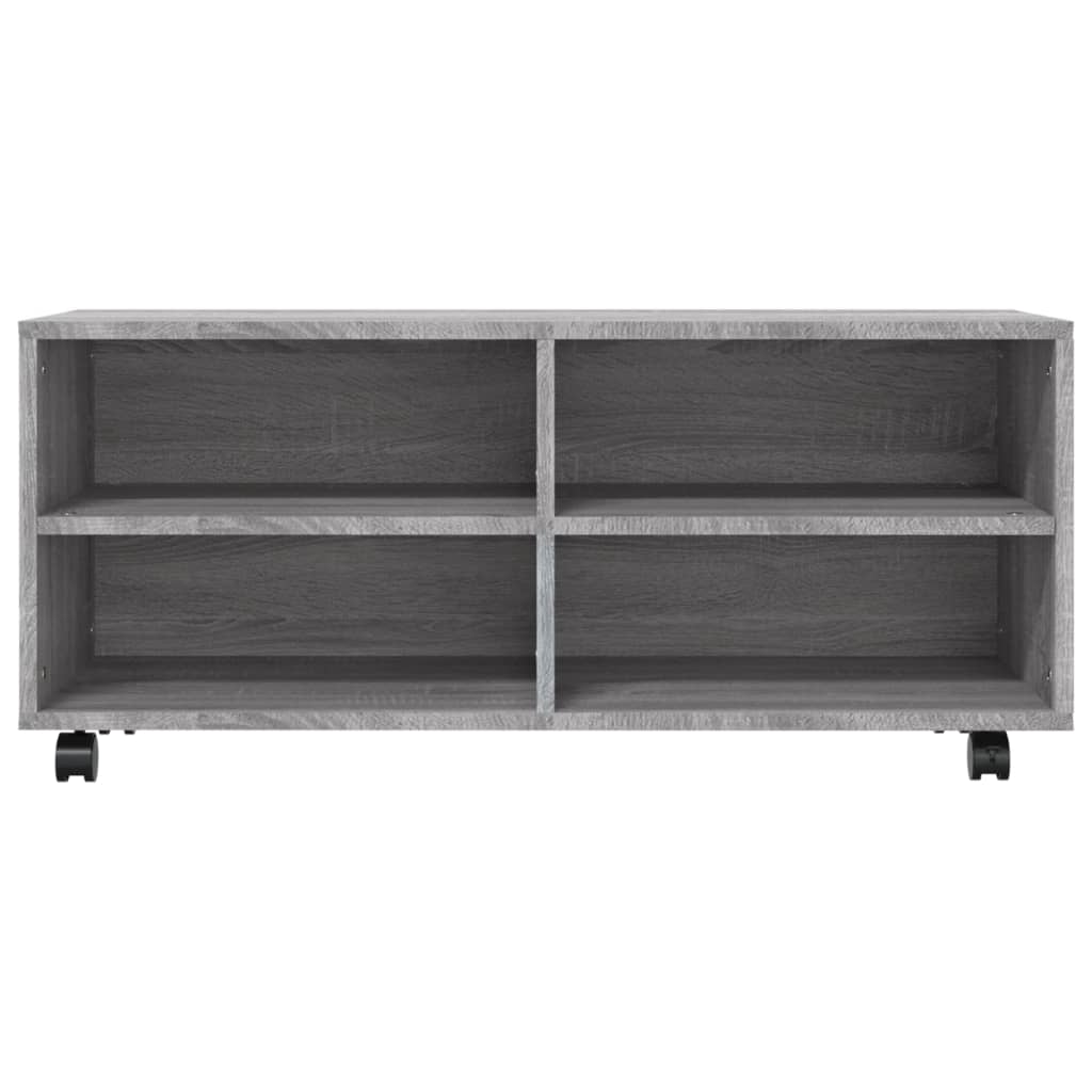 Tv-meubel met wieltjes 90x35x35 cm bewerkt hout