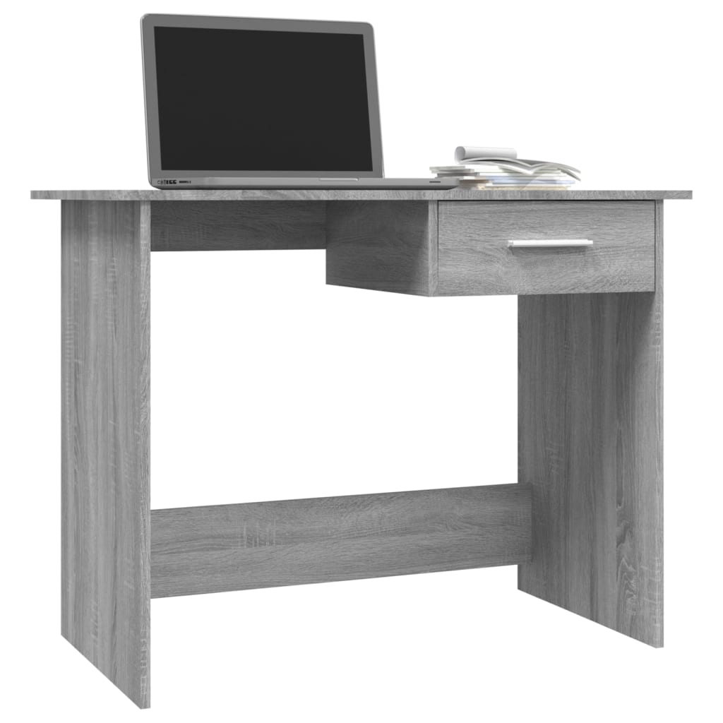 Bureau 100x50x76 cm bewerkt hout eikenkleurig