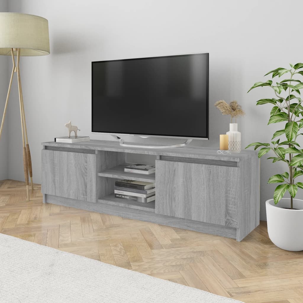 Meuble TV 120x30x35,5 cm en bois travaillé