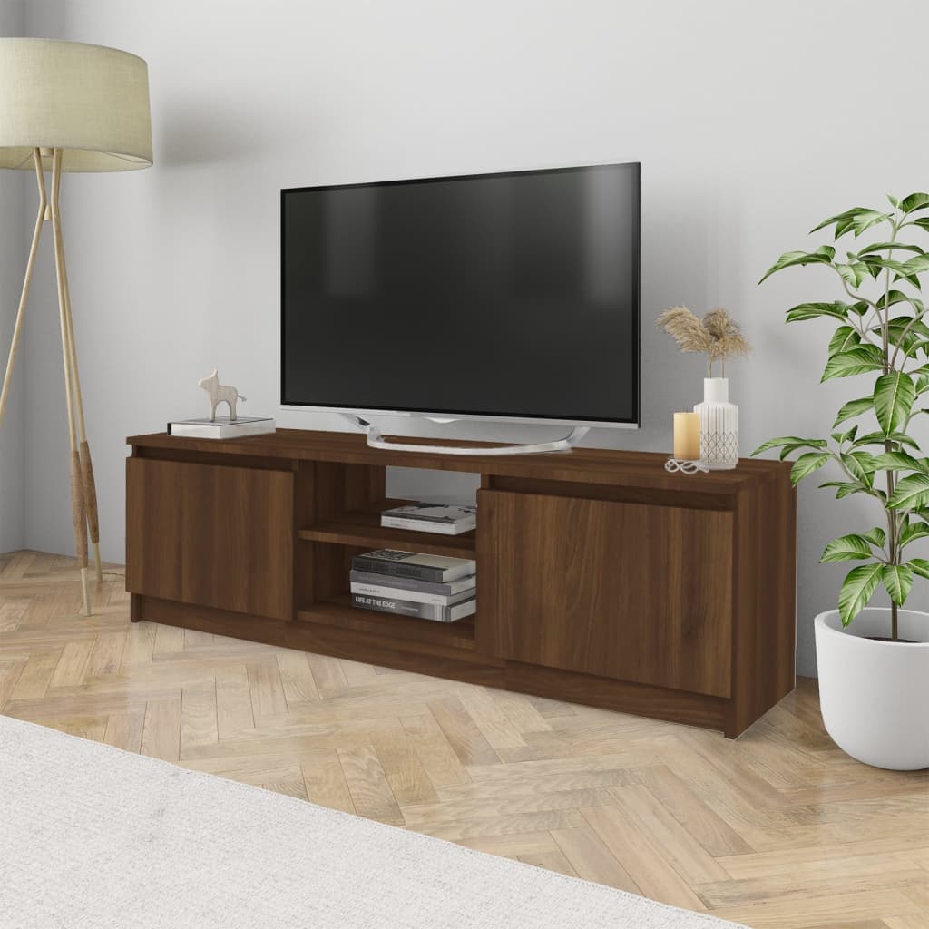 Meuble TV 120x30x35,5 cm en bois travaillé