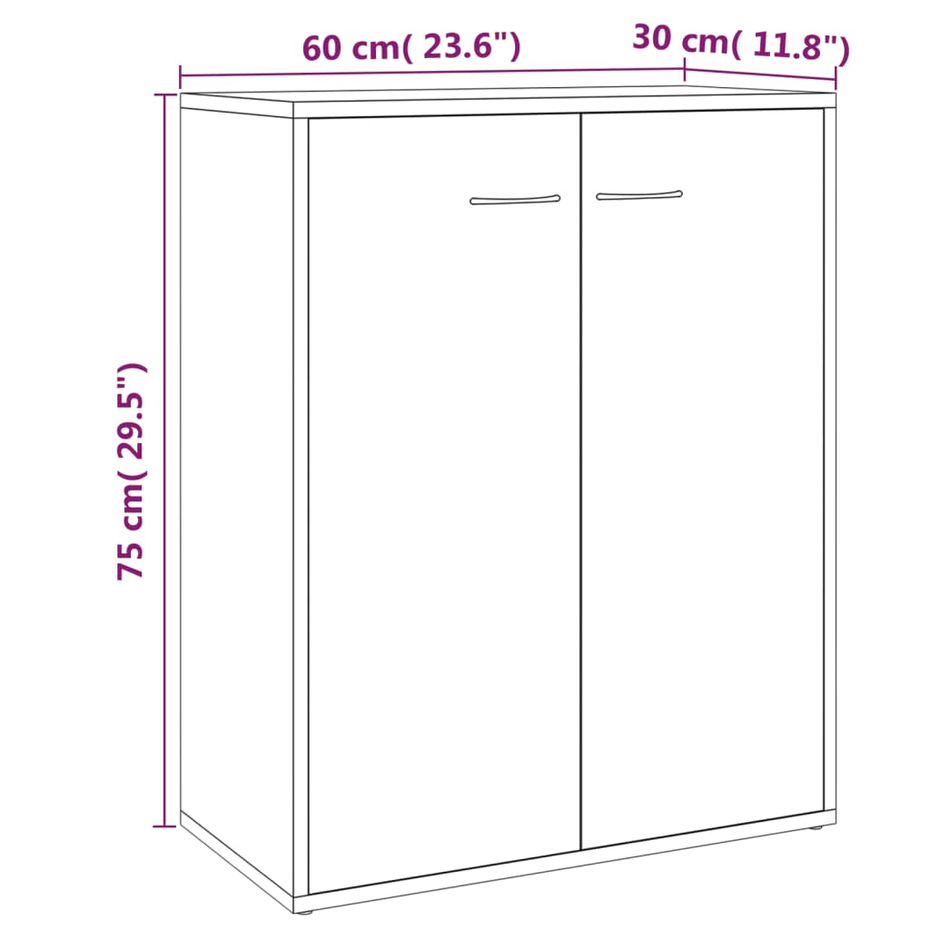 Buffet 60x30x75 cm en bois travaillé