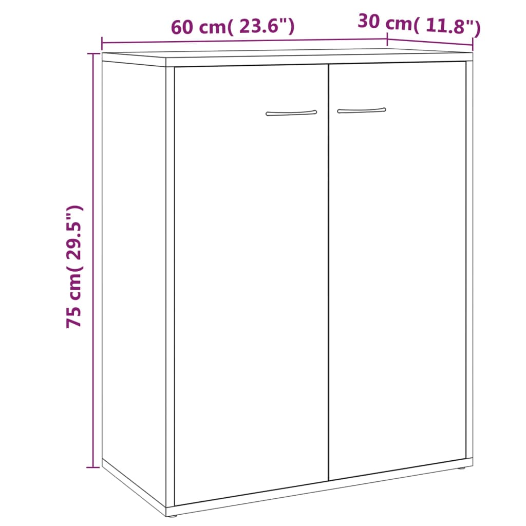 Dressoir 60x30x75 cm bewerkt hout