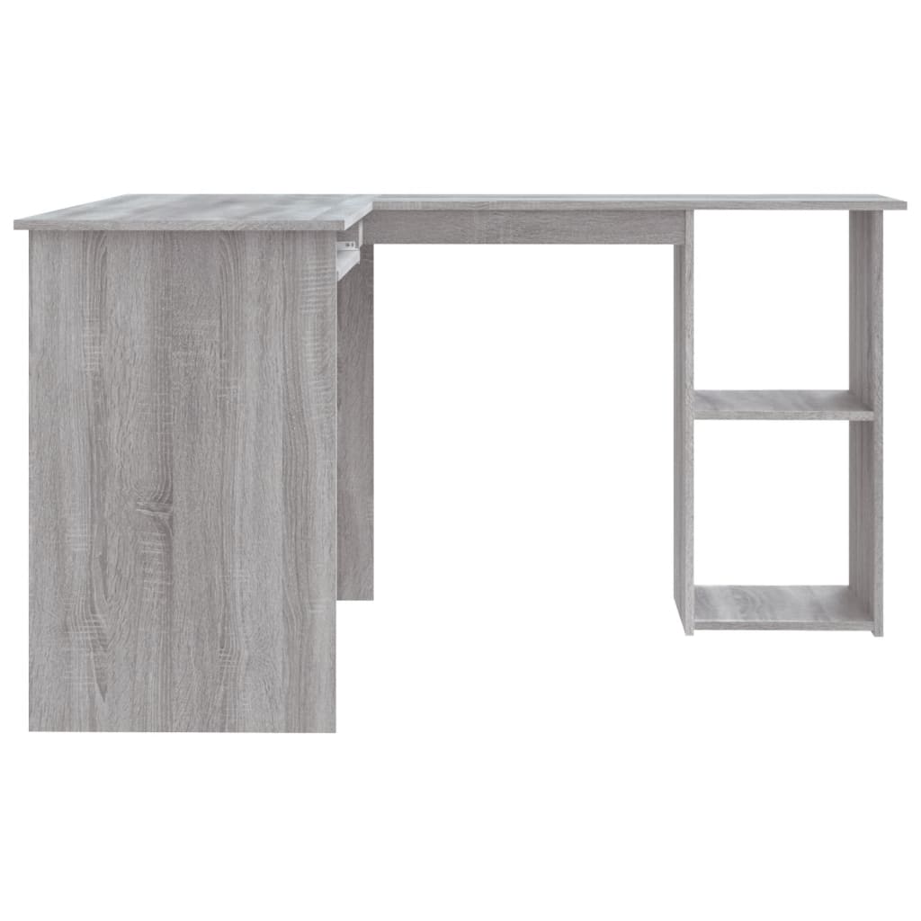 Bureau d'angle 120x140x75 cm en dérivé du bois coloris chêne