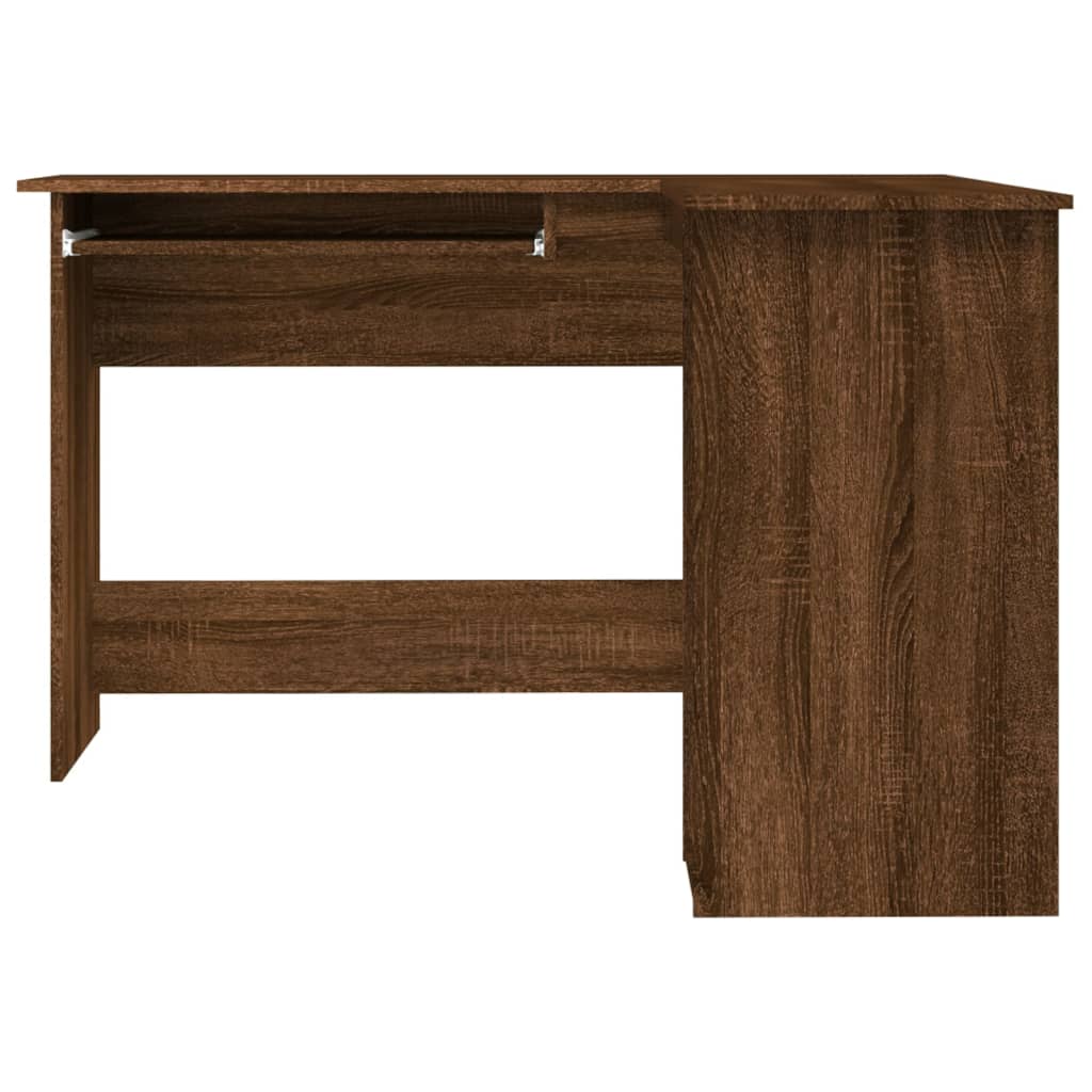 Bureau d'angle 120x140x75 cm en dérivé du bois coloris chêne