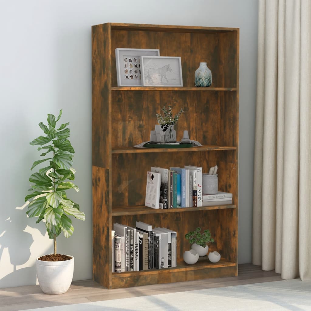 Boekenkast 60x24x175 cm bewerkt hout eikenkleurig