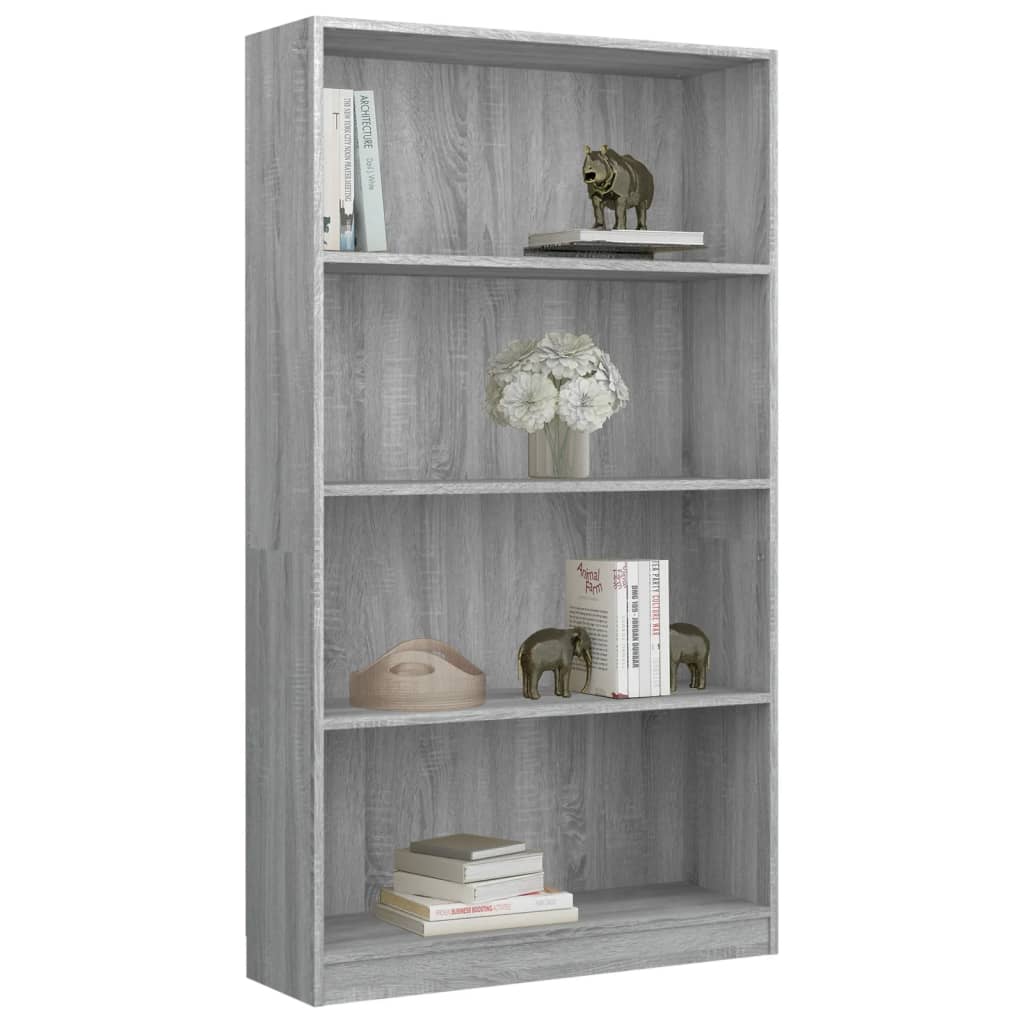 Boekenkast met 4 schappen 80x24x142 cm hout