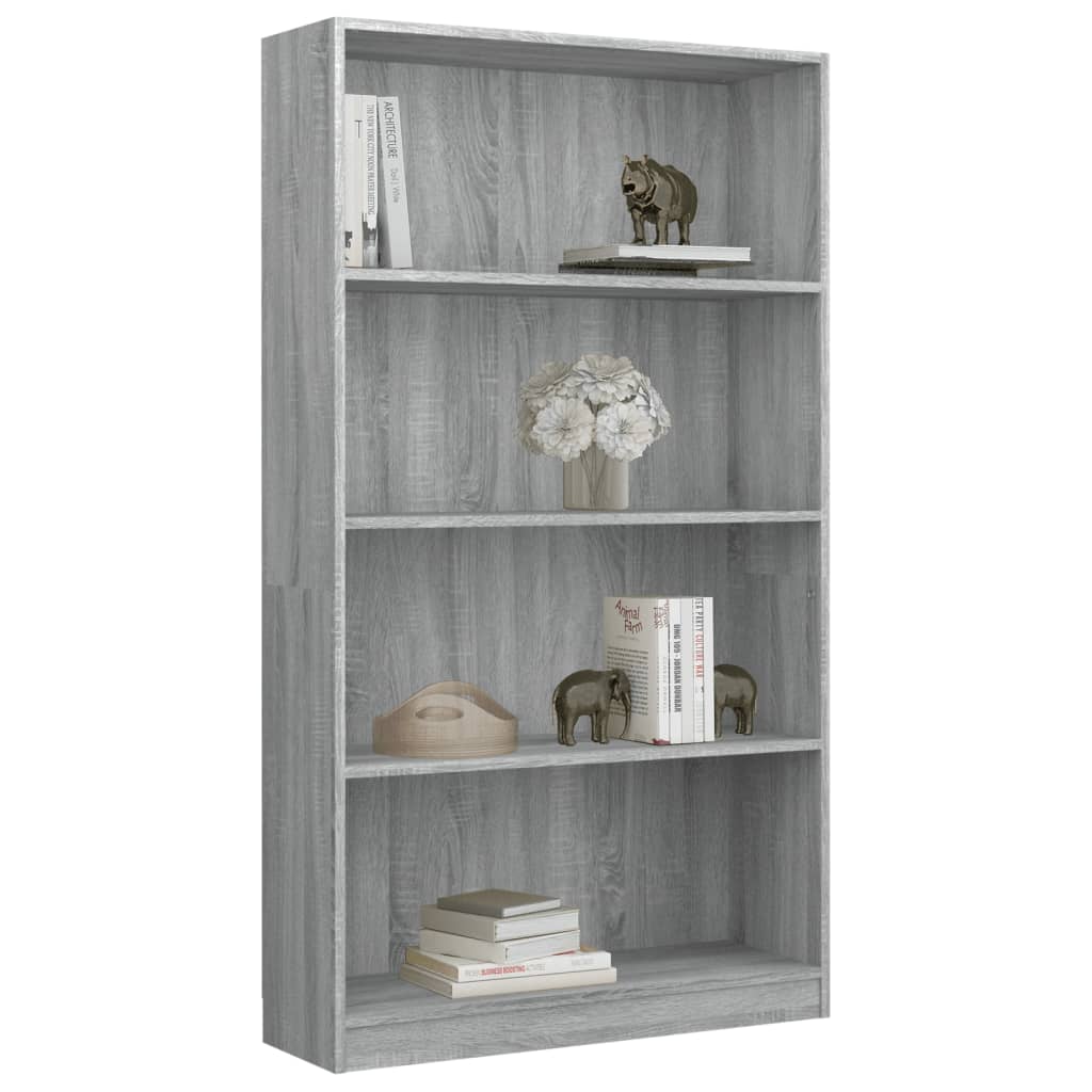 Boekenkast 60x24x175 cm bewerkt hout eikenkleurig