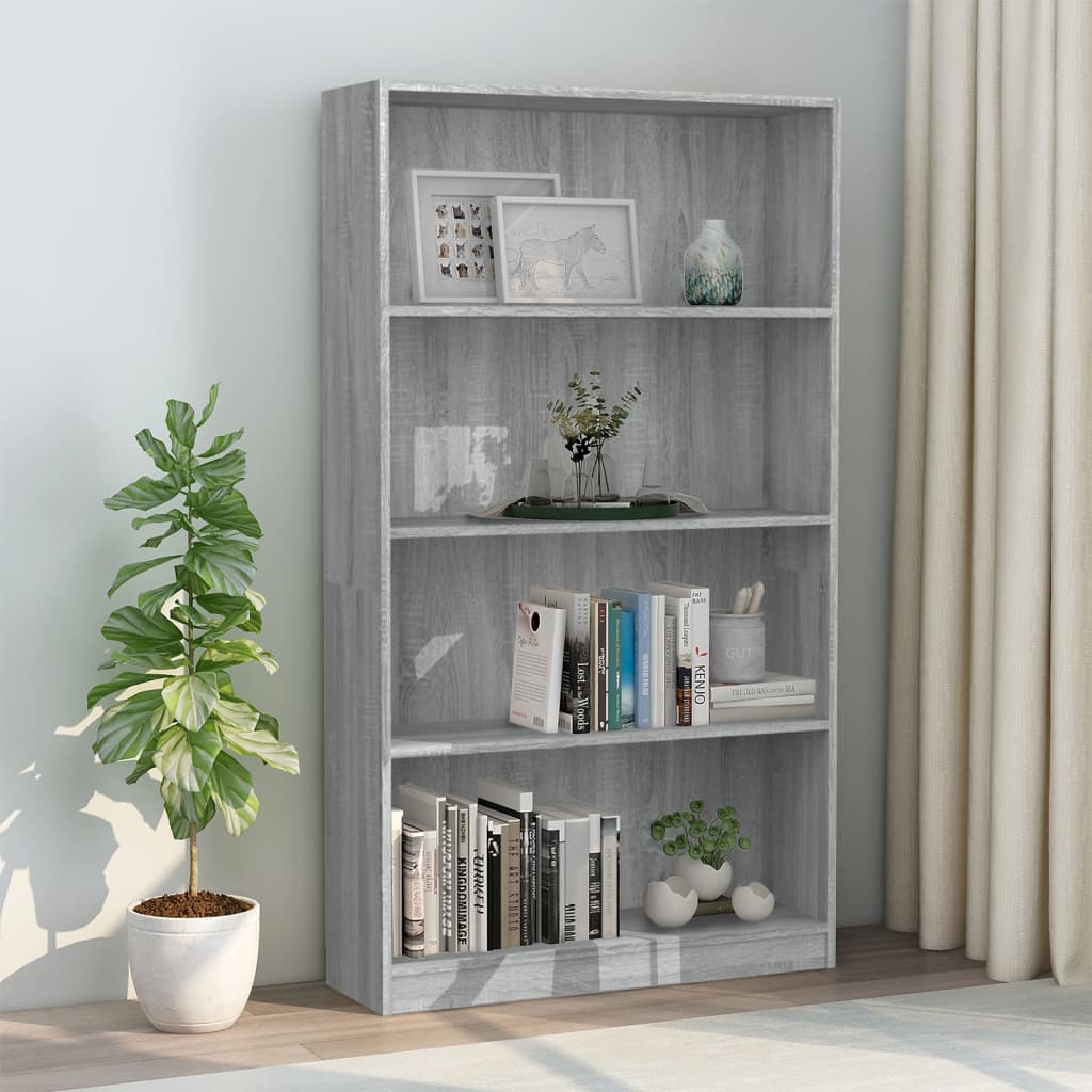 Boekenkast met 4 schappen 80x24x142 cm hout