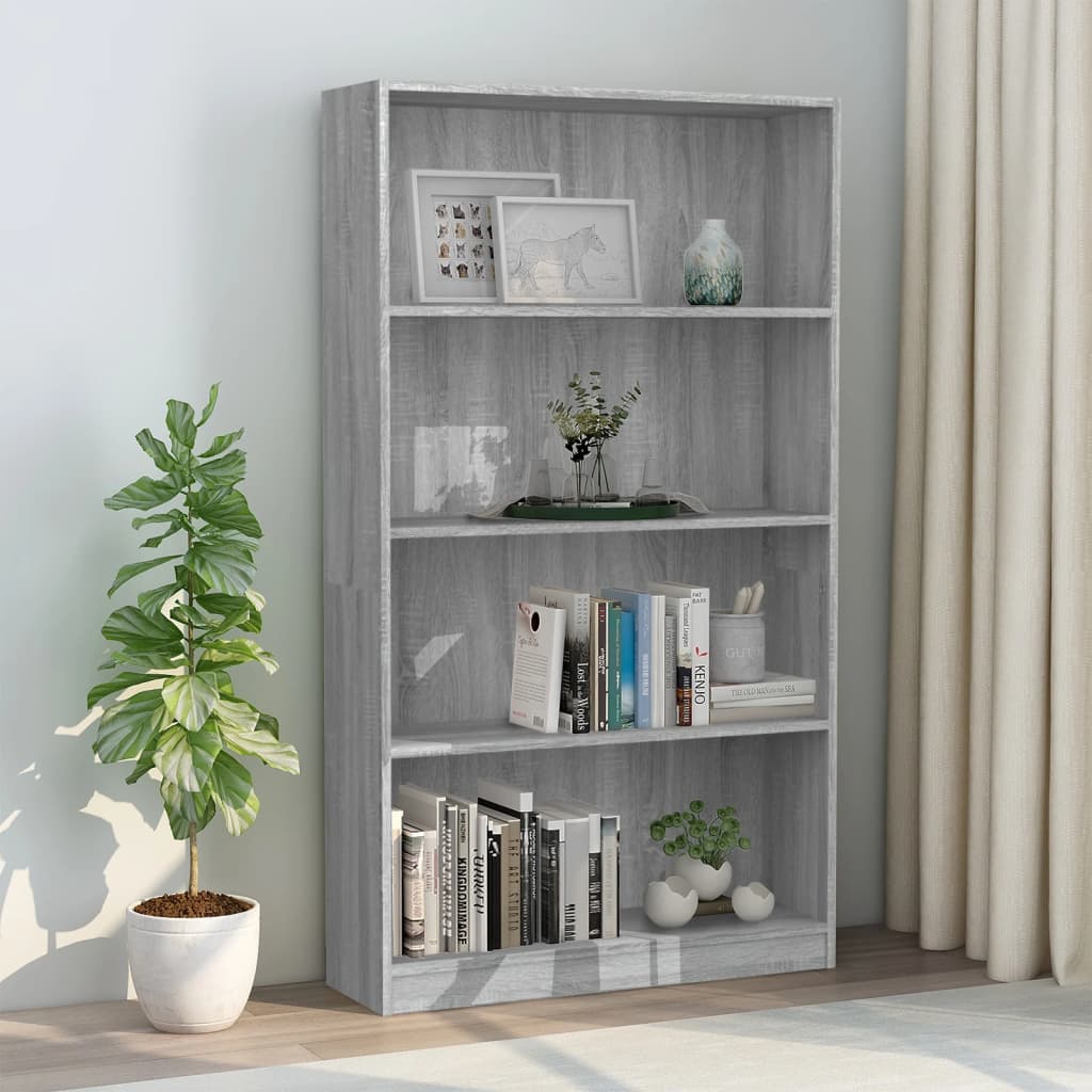 Boekenkast 60x24x175 cm bewerkt hout eikenkleurig