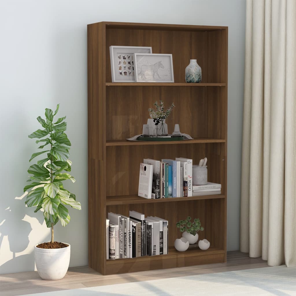 Boekenkast met 4 schappen 80x24x142 cm hout