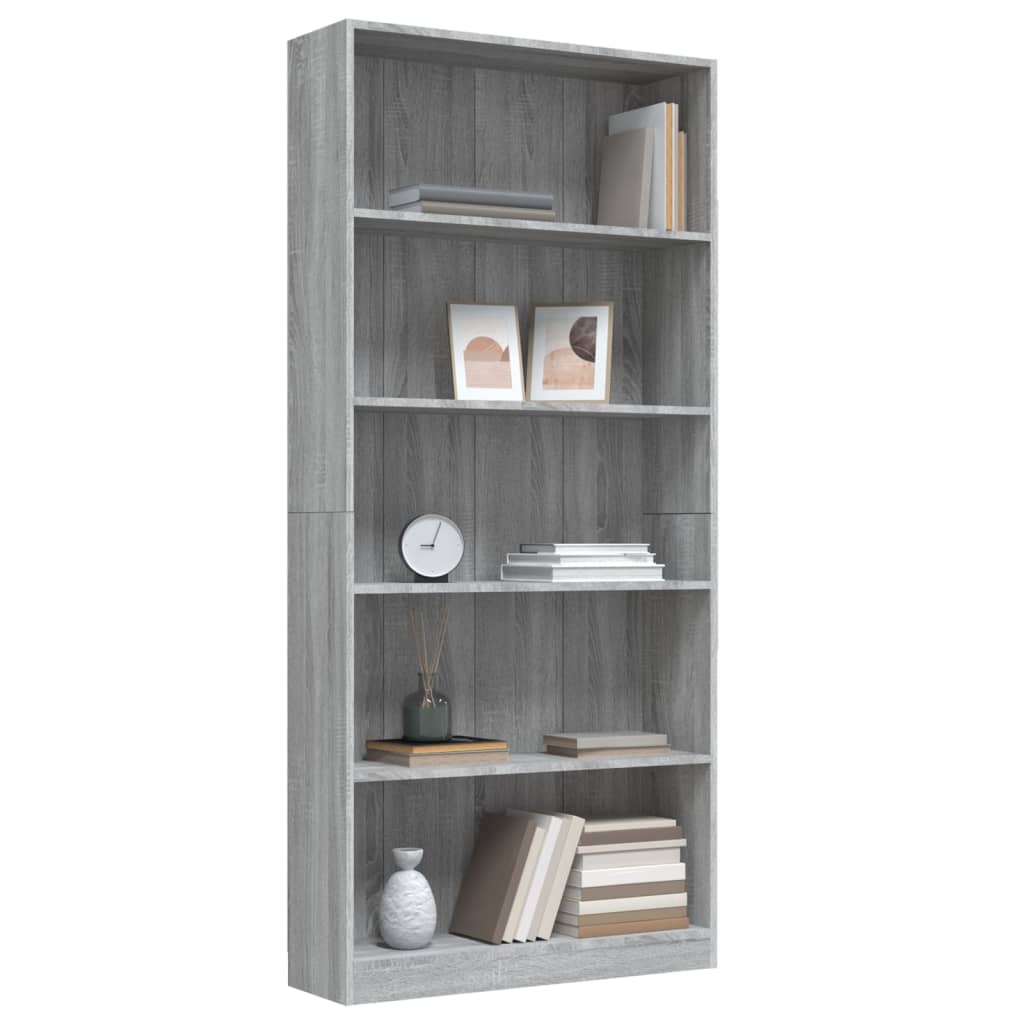 Boekenkast met 4 schappen 80x24x142 cm hout