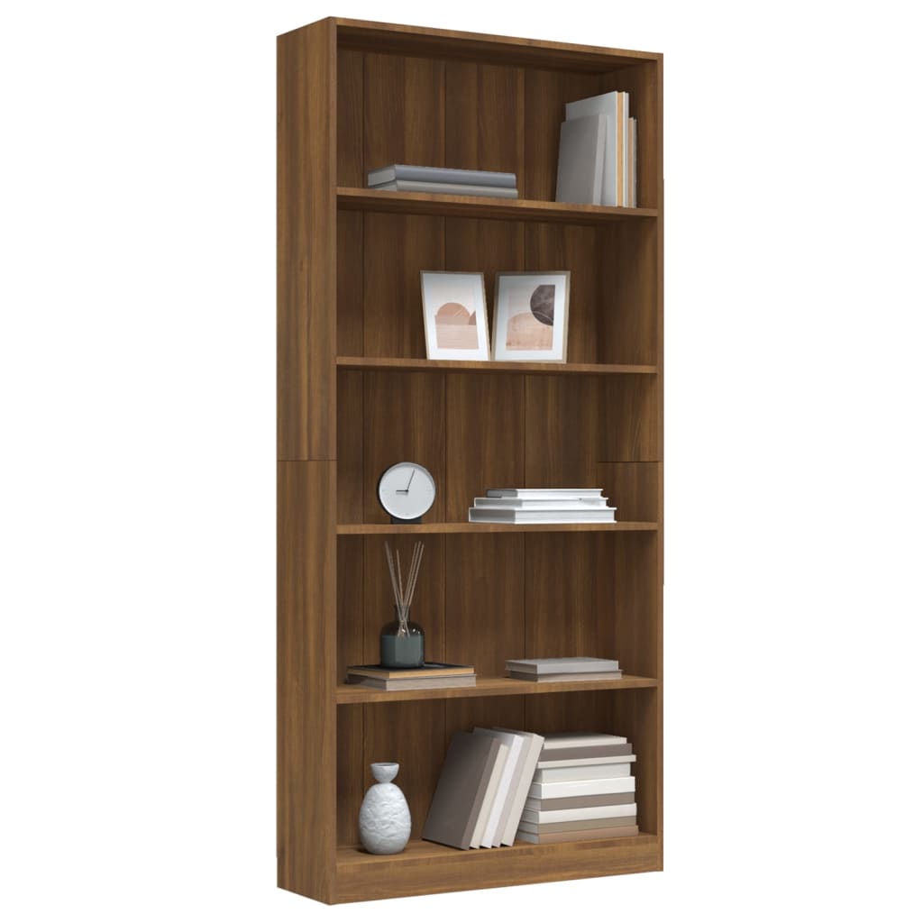 Boekenkast met 4 schappen 80x24x142 cm hout