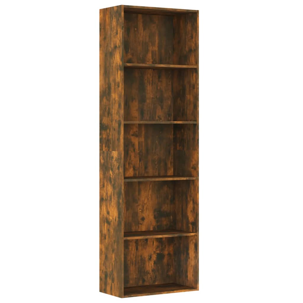 Boekenkast 60x30x189 cm bewerkt hout eikenkleurig