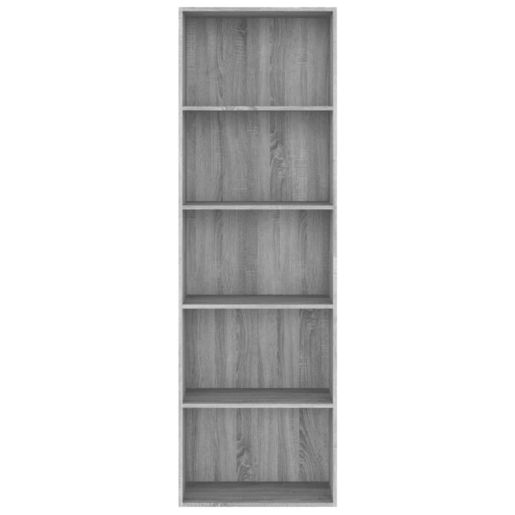 Boekenkast 60x30x189 cm bewerkt hout eikenkleurig